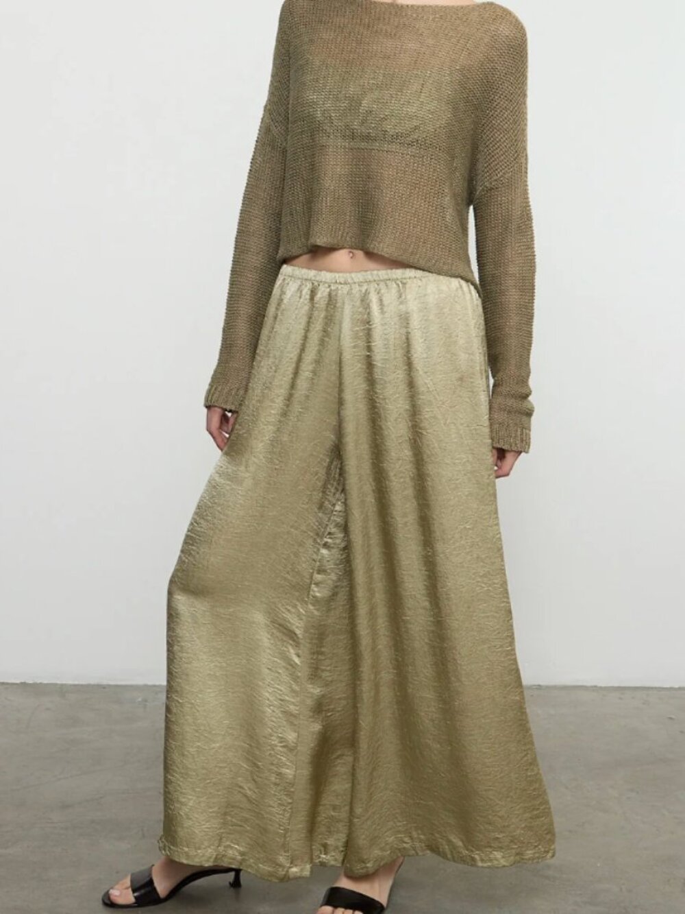 Enza Costa - Textured Satin Palazzo Pant